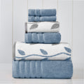 Amraupur Overseas 6 Piece Yarn Dyed Organic Vines Towel Set