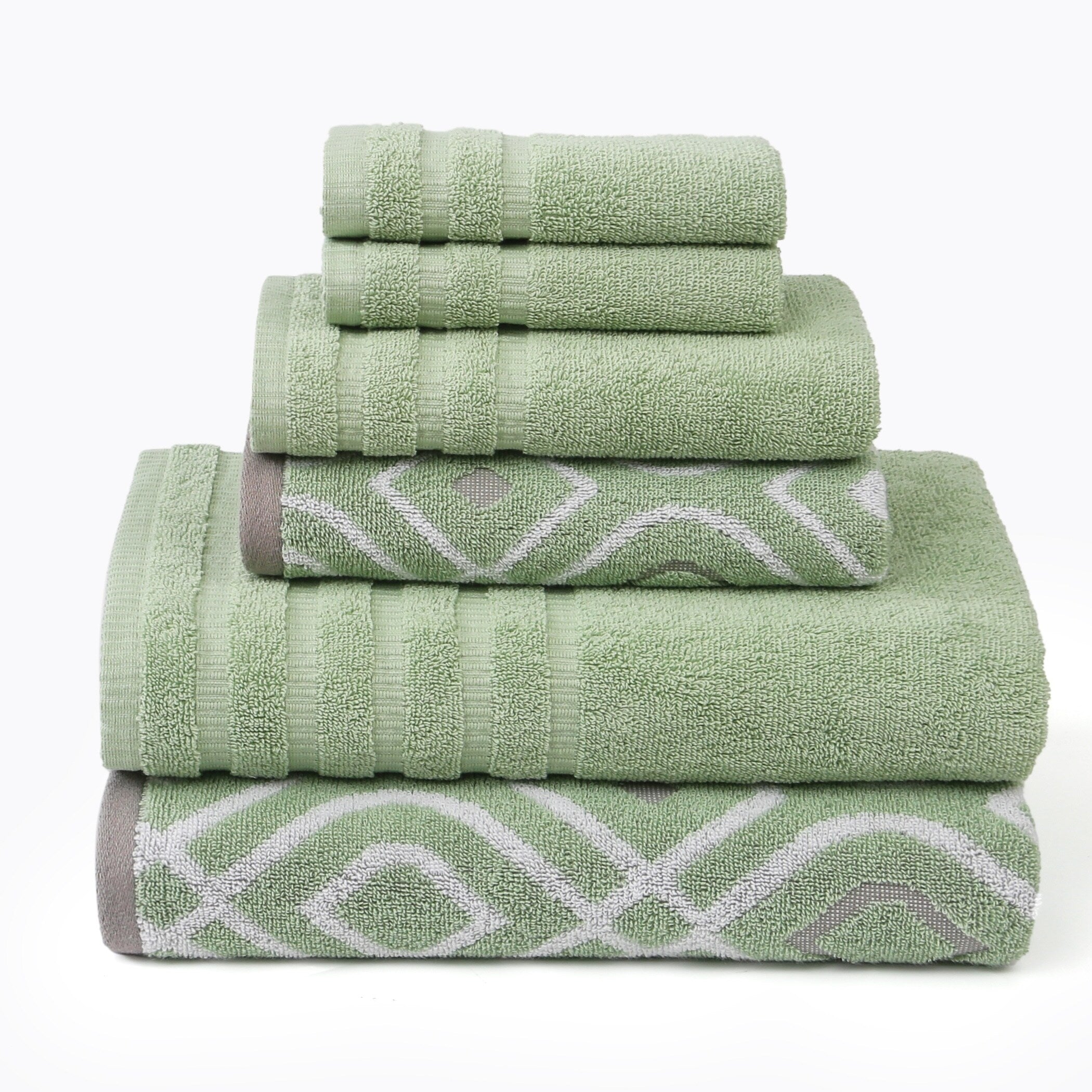 Amraupur Overseas 6 Piece Yarn Dyed Oxford Towel Set