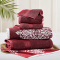 Amrapur Overseas Artesia Damask 6 Piece Yarn Dyed Jacquard Towel Set