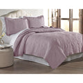 Amrapur Overseas Solid Embroidered Quilted 3 Piece Coverlet Set