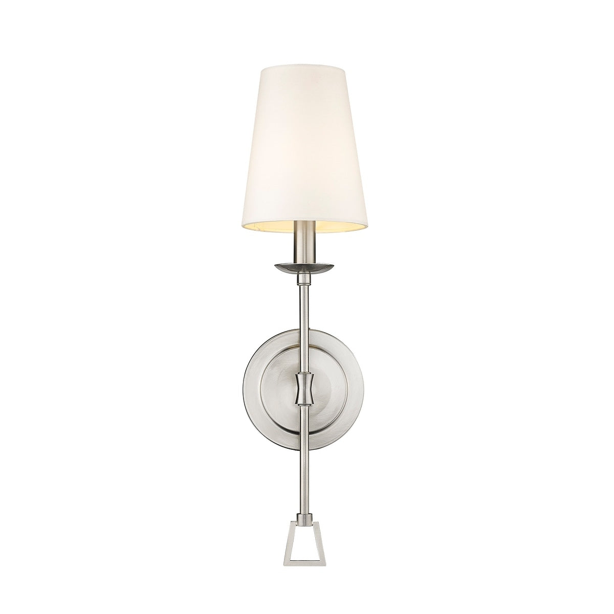 Modern Traditional One 1 Light Wall Sconce With Shade In Silver Nickel N A