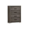 Modern Transitional Gray Wooden Chest With Bar Handle Bedroom Fit