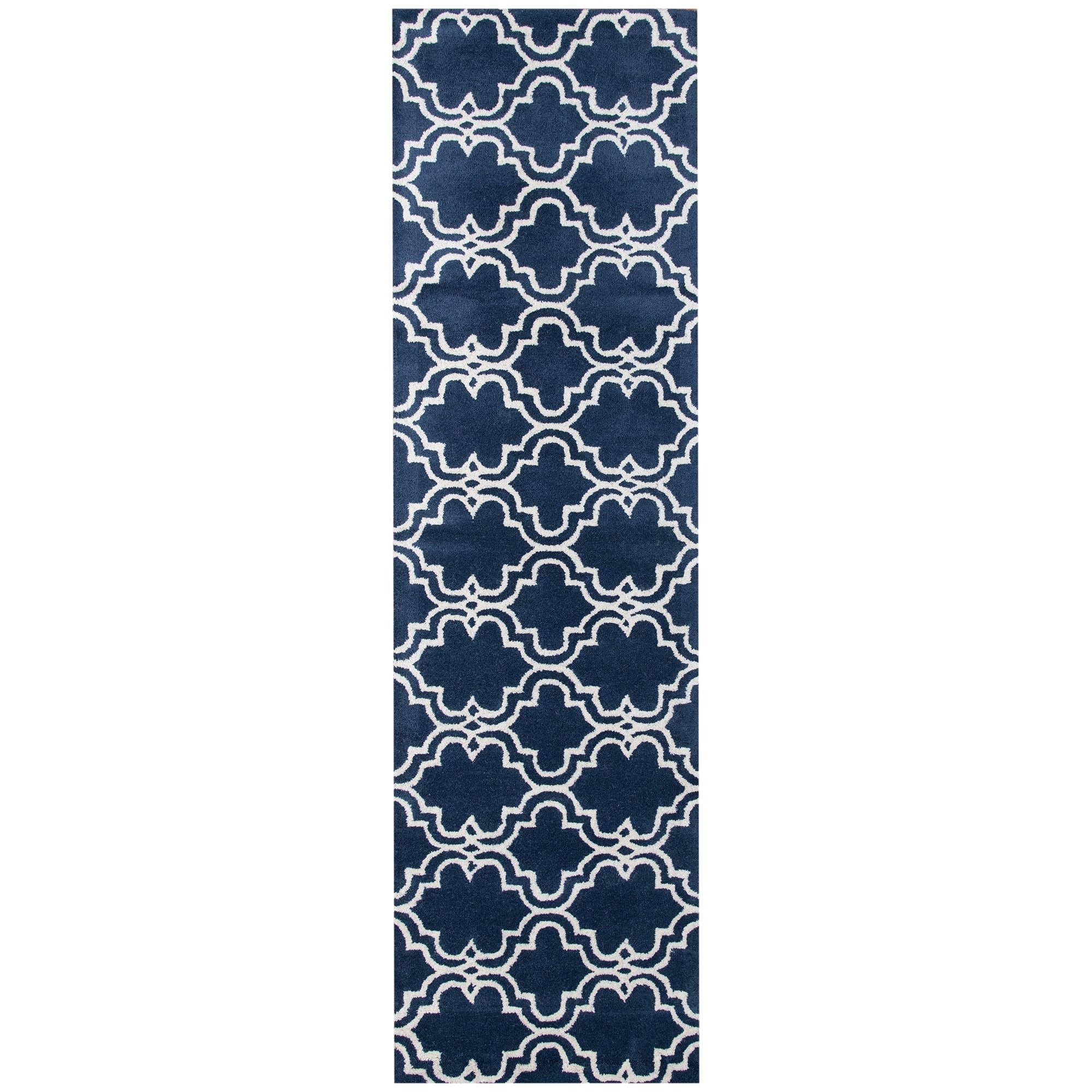 Modern Trellis Hand Tufted Runner Rug 23 X 8 Runner