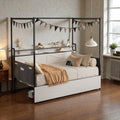 Modern Twin Bed With Storage Drawers Led Lights And Charging Station Twin Daybed Frame No Box Spring