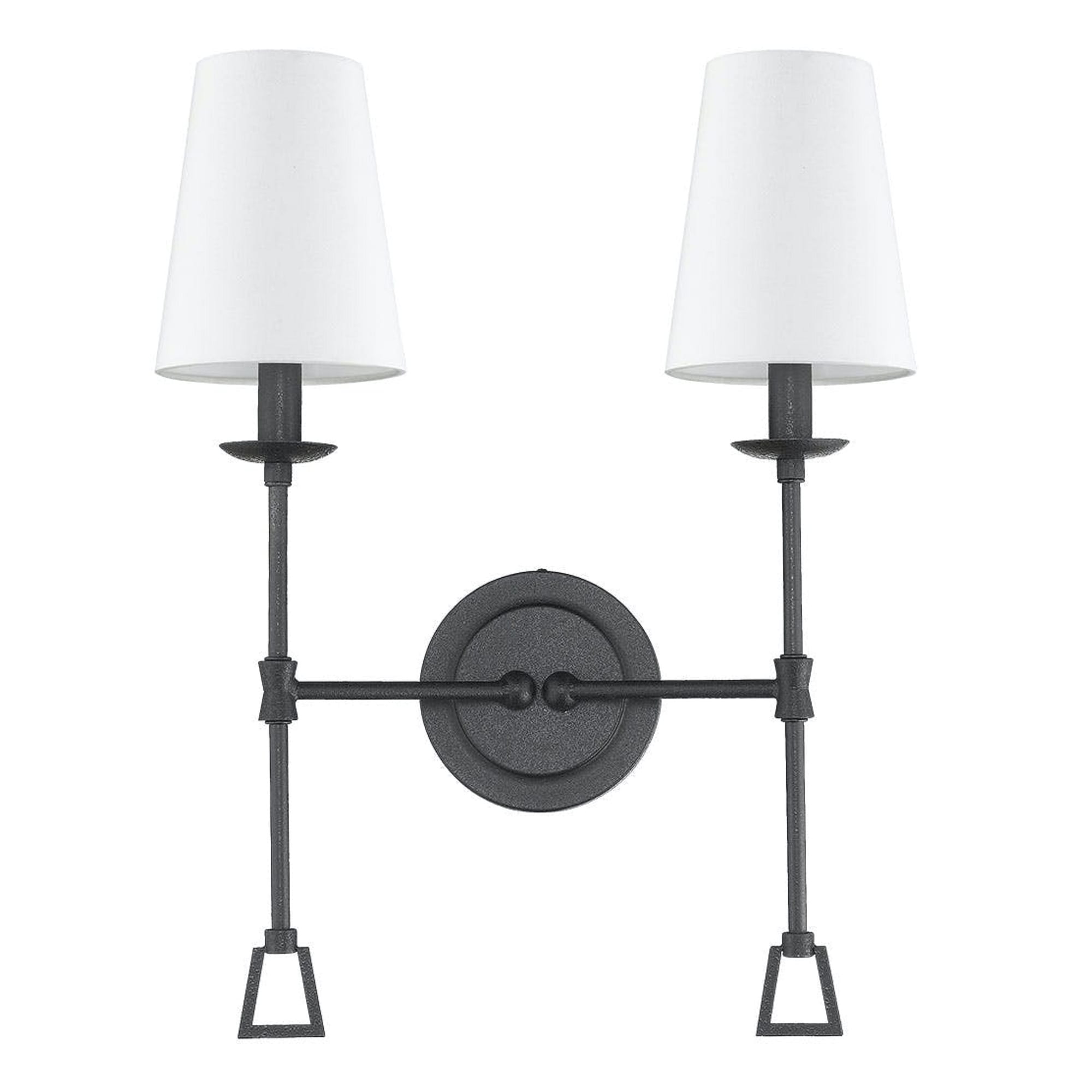 Modern Two 2 Light Sconce In Matte Black