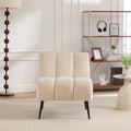 Modern Upholstered Armless Chair With Metal Legs Velvet Accent Chair Side Chair Reading Chair Reception Chair