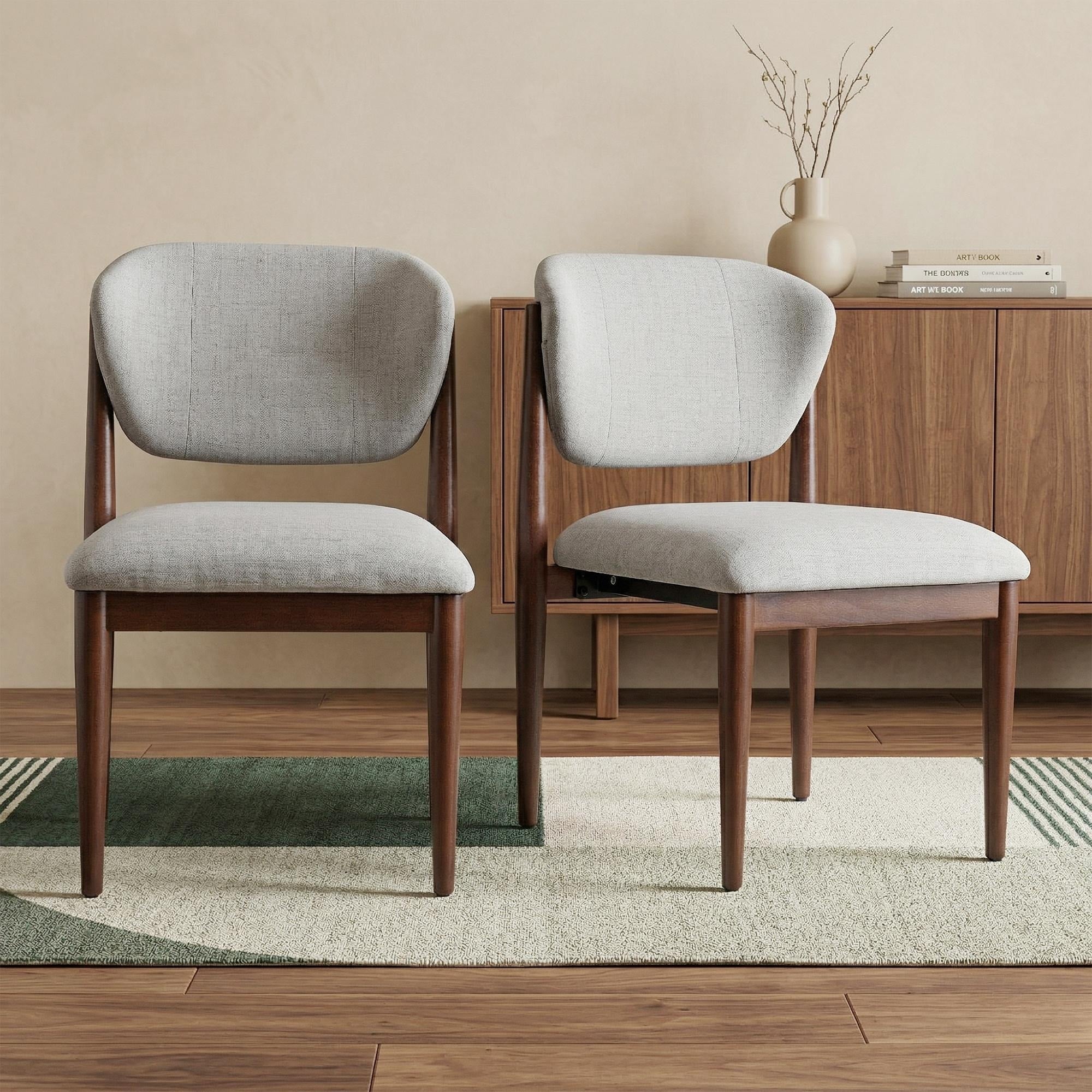 Modern Upholstered Dining Chair With Solid Wood Legs Side Chair For Kitchen Dining Room Living Room Set Of 2 N A