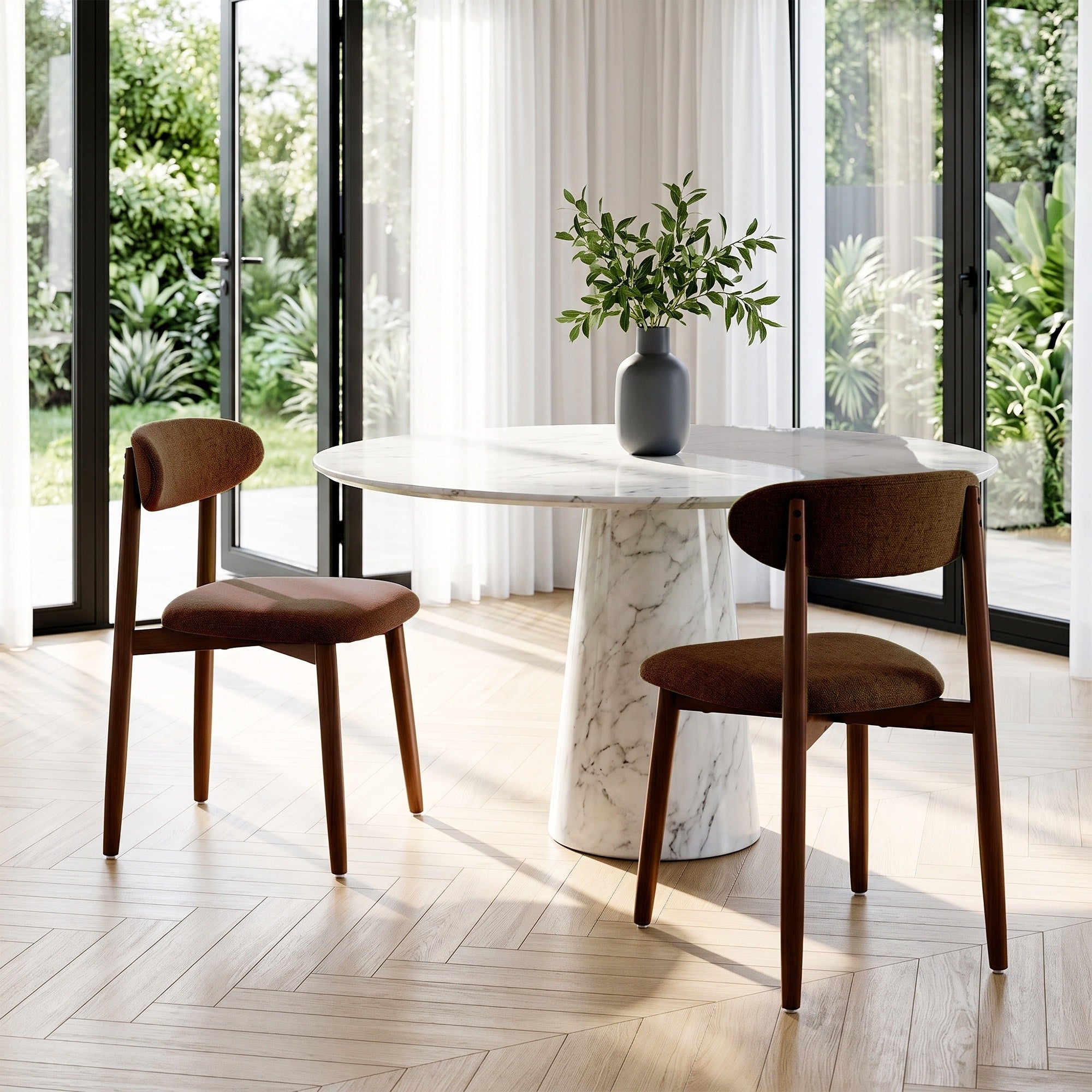Modern Upholstered Linen Kitchen Dining Chair
