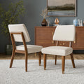 Modern Upholstered Side Chairs Walnut Finish