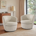 Modern Upholstery Barrel Swivel Chair Faux Leather