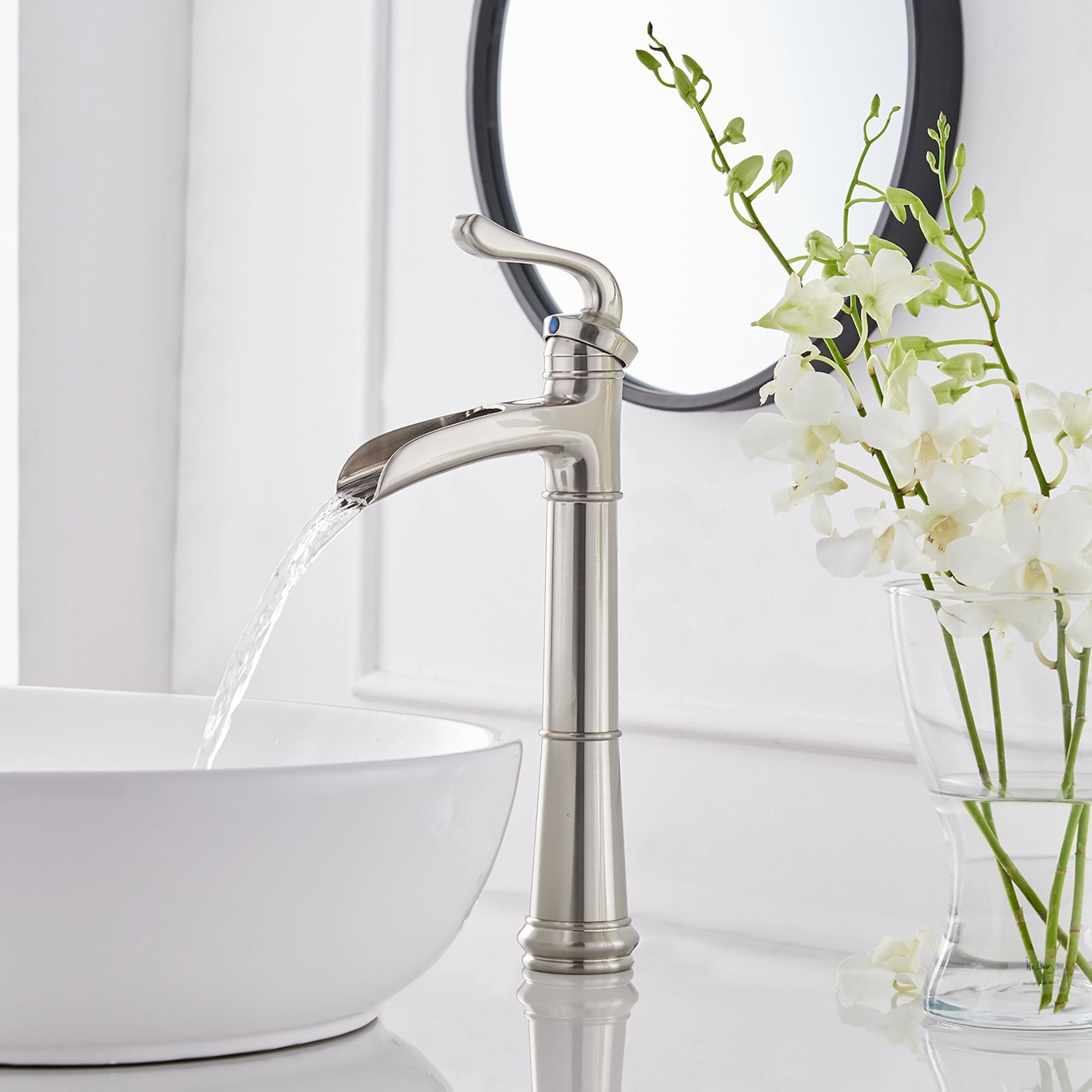 Modern Vessel Sink Nickel Bathroom Faucet