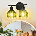 Modern Vintage Bathroom Vanity Light With Textured Glass Shades Vanity Fixture Wall Sconce For Bathroom Mirror Bedroom Hallway