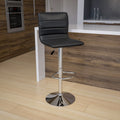 Contemporary Vinyl Adjustable Height Barstool With Chrome Base