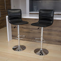 2 Pk. Contemporary Vinyl Adjustable Height Barstool With Chrome Base