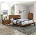 Modern Walnut Finish 3Pc Bedroom Furniture Set