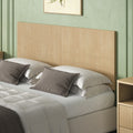 Modern Wavy Wooden Headboard 60.8 Wide Vertical Wood Grain Design Easy Wall Hanging Assembly Bohemian Style