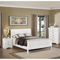 Modern White Finish Bed Nightstand Chest 3Pc Bedroom Set