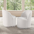 Modern White Finish Swivel Dining Chiars Set