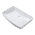 White Ceramic Rectangular Vessel Bathroom Sink