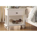 Modern White Wooden Nightstand 1 Drawer Shelf Bed Side Table Plywood