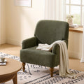 Modern Wingback Accent Chair Fabric Upholstered Armchair Leisure Sofa