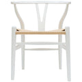 2Xhome Orange Designer Modern Style Wood Armchair Dining Room Chair With Natural Papercord Woven Seat