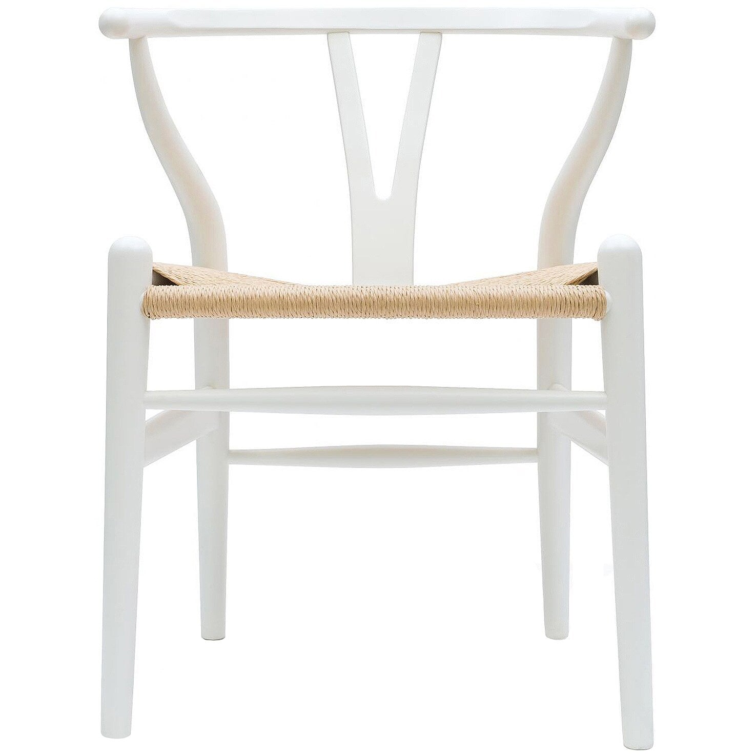 2Xhome Orange Designer Modern Style Wood Armchair Dining Room Chair With Natural Papercord Woven Seat