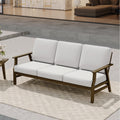 Modern Wood Cushioned 5 Piece Outdoor Patio Conversation Set