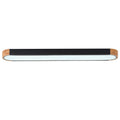 Modern Wood Grain Linear Flush Mount Ceiling Light Matte Black Led Fixture For Bedroom Living Room Kitchen N A