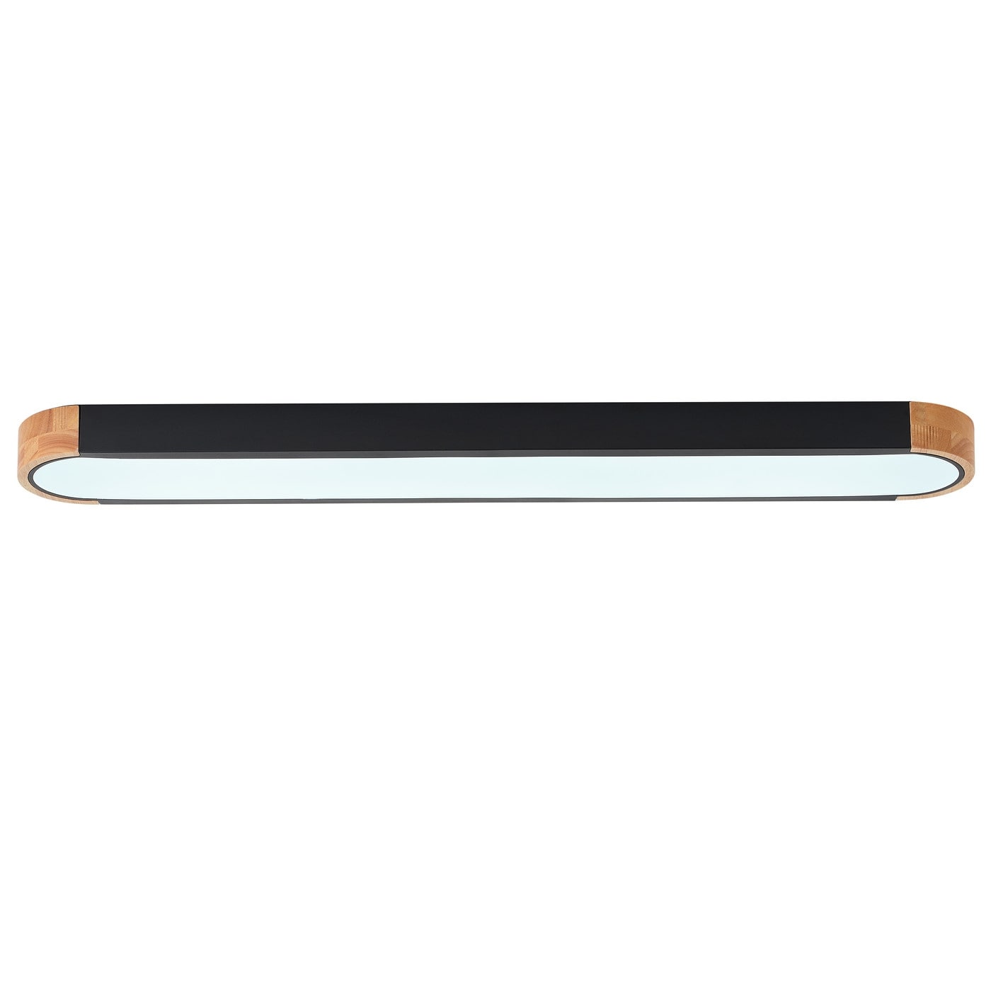 Modern Wood Grain Linear Flush Mount Ceiling Light Matte Black Led Fixture For Bedroom Living Room Kitchen N A