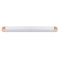 Modern Wood Grain Linear Flush Mount Ceiling Light Matte White Led Fixture For Bedroom Living Room Kitchen N A