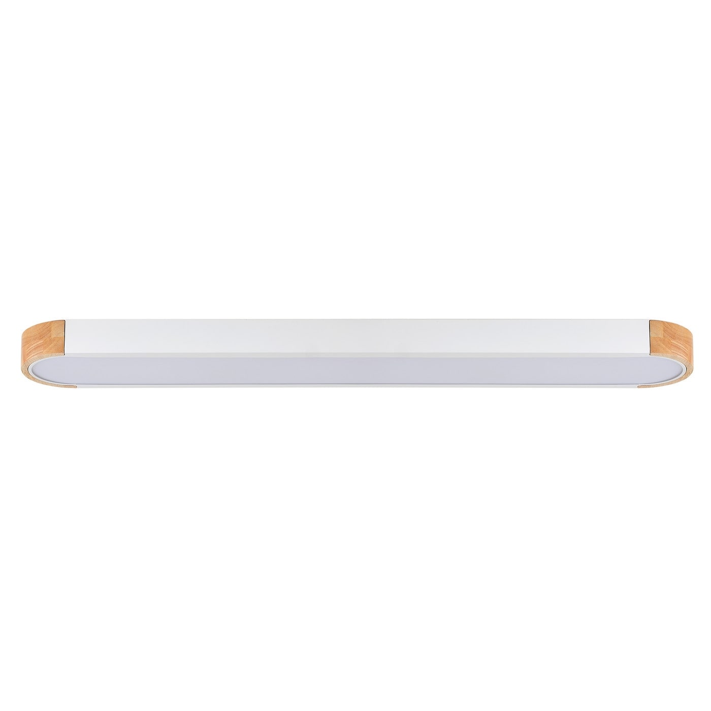 Modern Wood Grain Linear Flush Mount Ceiling Light Matte White Led Fixture For Bedroom Living Room Kitchen N A