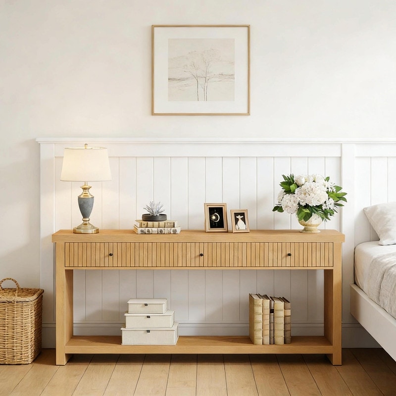 Modern Wooden Coffee Table Long Sofa Table