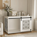 Modern Wooden Dog Crate Furniture With Sliding Barn Door And Side Door