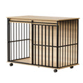 Modern Wooden Dog Crate Furniture Large Dog Kennel Cage For Medium To Large Dogs Pet Crate With Sliding Door Tray