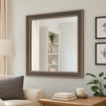 Modern Wooden Frame Dresser Mirror With Plank Design Rustic And Dark Brown