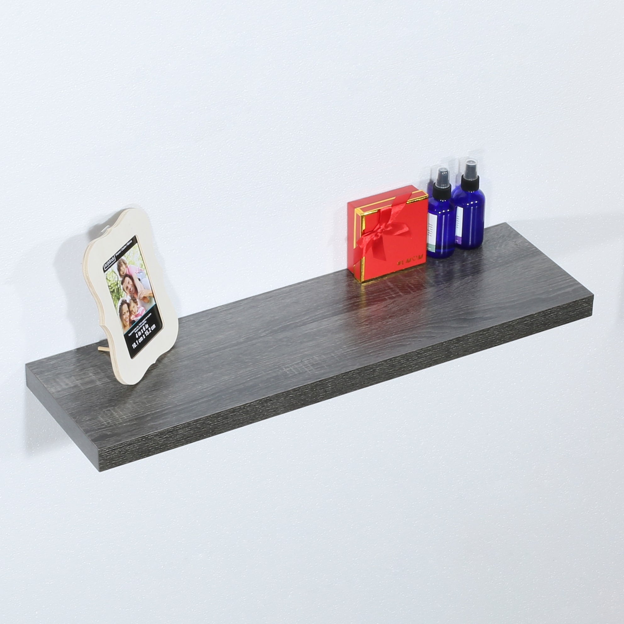 Modern And Contemporary Black Oak Floating Shelf 31.5 9.25 1.5 Inches