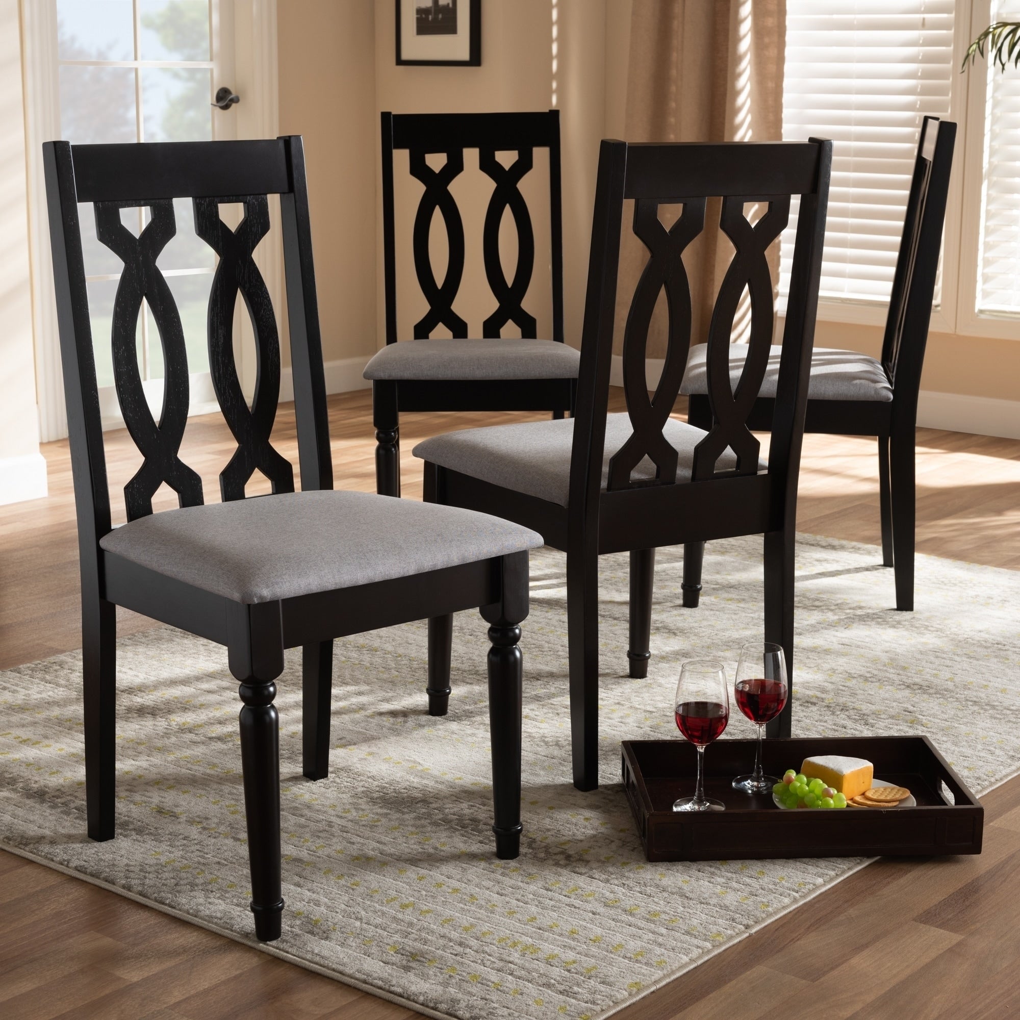 Modern And Contemporary Fabric Dining Chair Set
