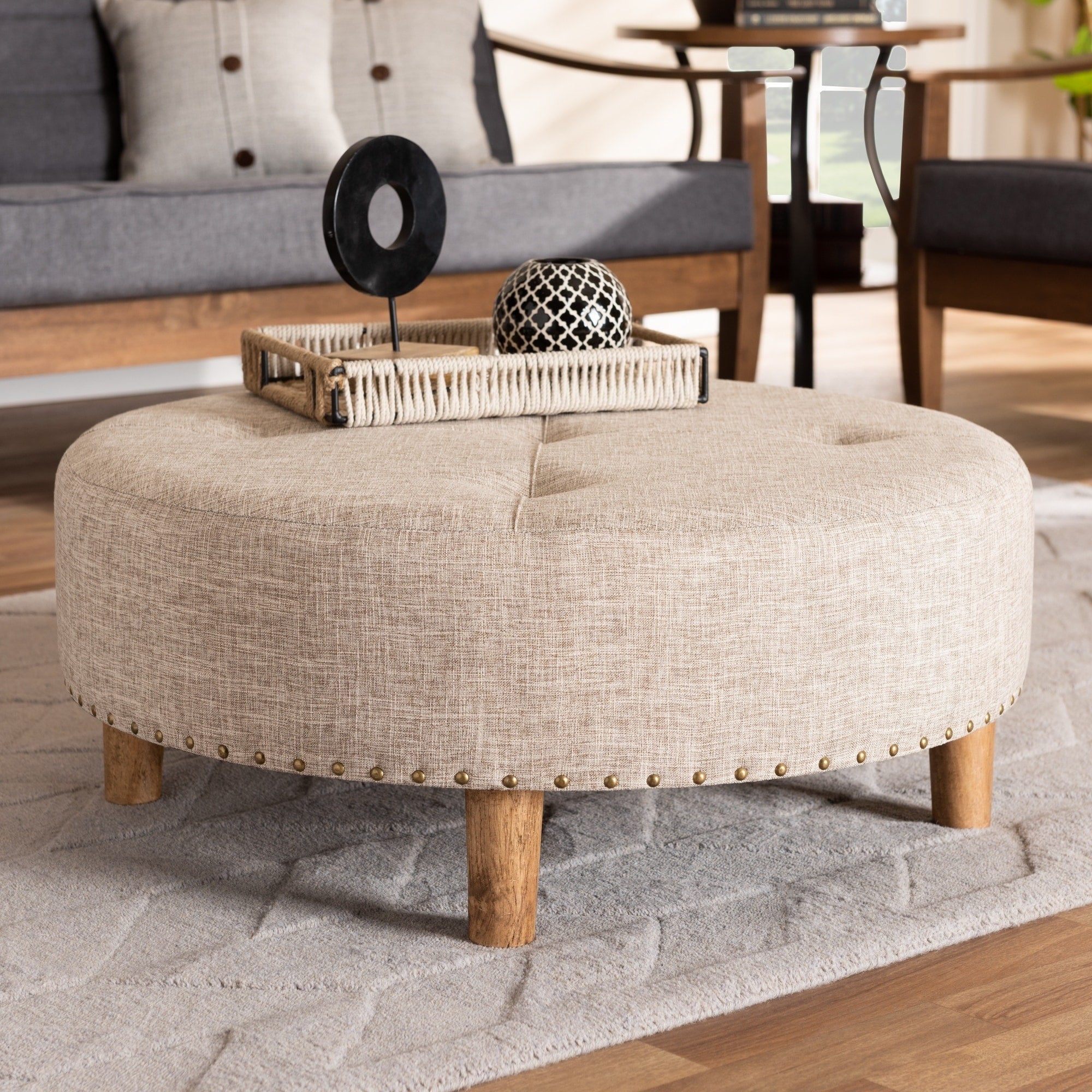 Modern And Contemporary Fabric Cocktail Ottoman