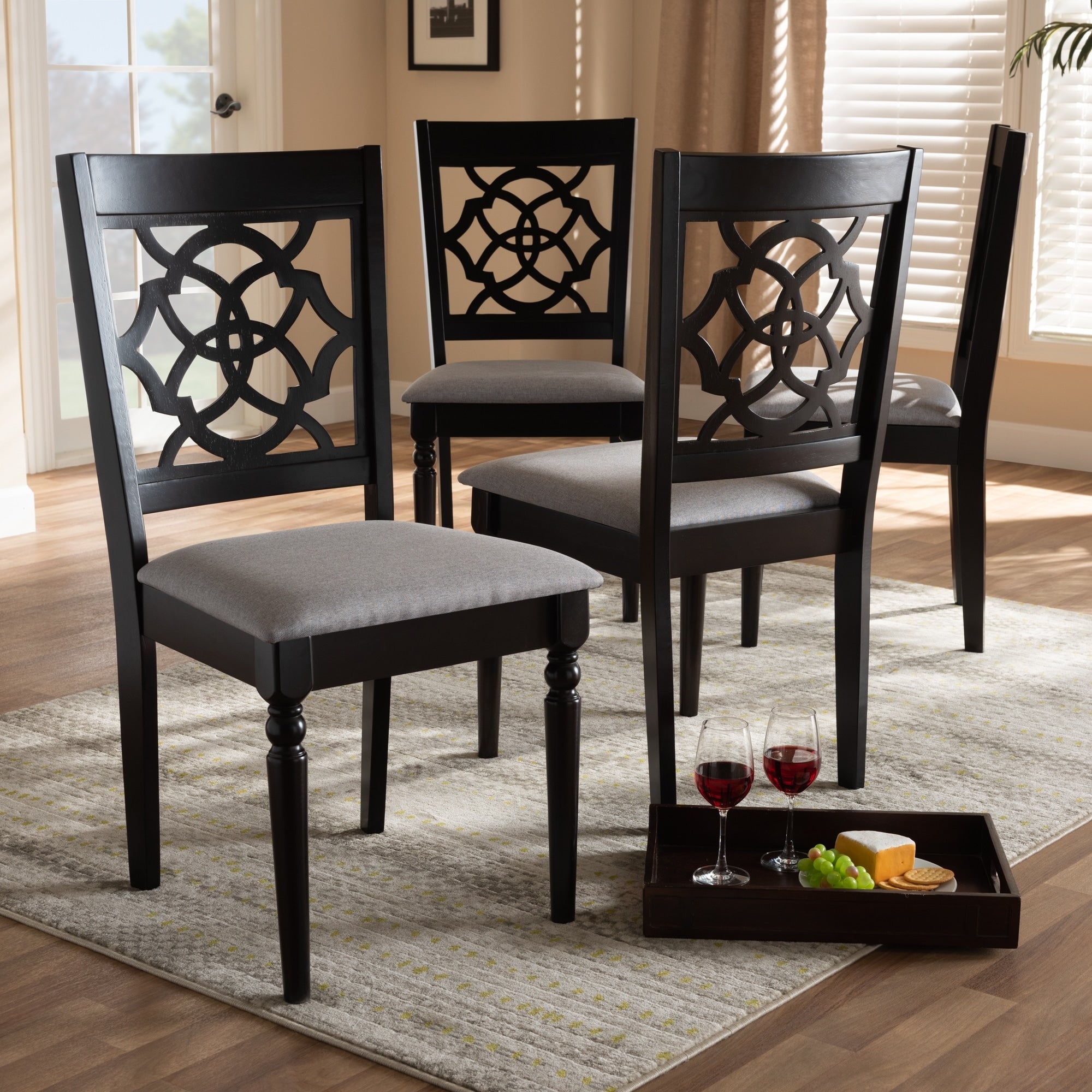 Modern And Contemporary Fabric Dining Chair Set