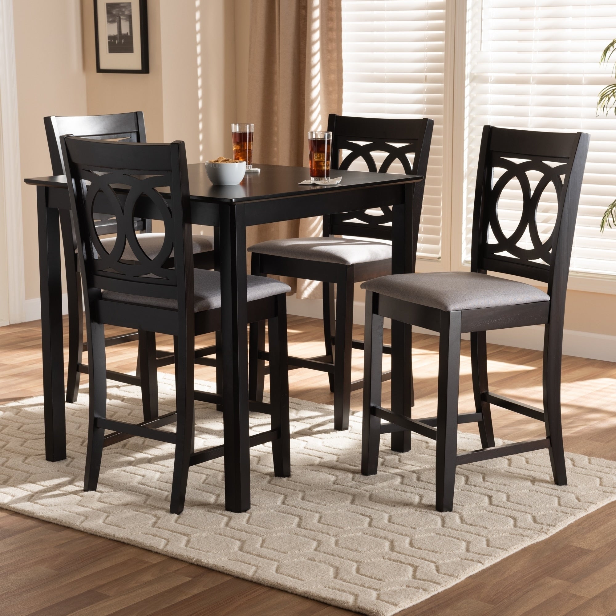 Modern And Contemporary Upholstered 5 Piece Pub Set N A