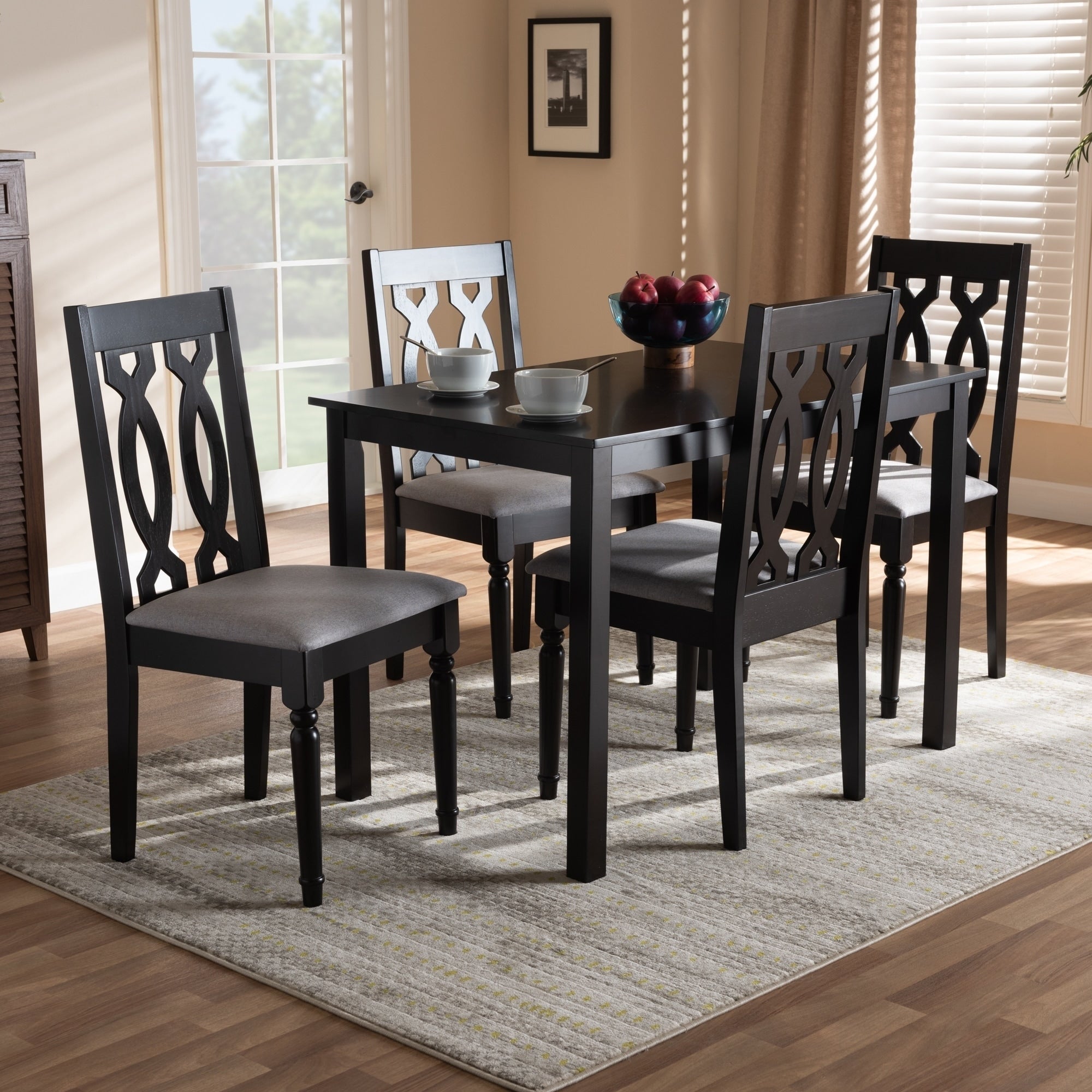 Modern And Contemporary Upholstered Finished 5 Piece Dining Set
