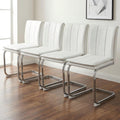 Modern Dining Chairs Set Of 4 Pu Leather White Kitchen Chairs Restaurant Chairs Suitable For Kitchens Living Rooms Bedrooms