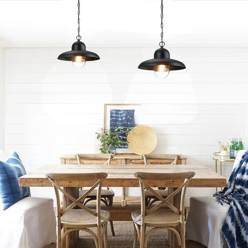Modern Hanging Lights Glass Iron Island Lights Black Entryway Light N A