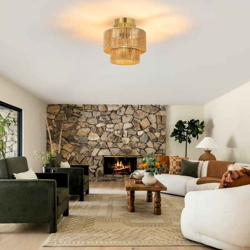 Modern Led Light Glass Metal Dining Light Brown Ceiling Light N A