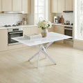 Modern Rectangular Tempered Glass Table And Silver Iron Frame
