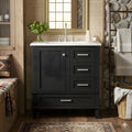 Modern Style Bathroom Vanity Set With Sink Solid Wood Frame