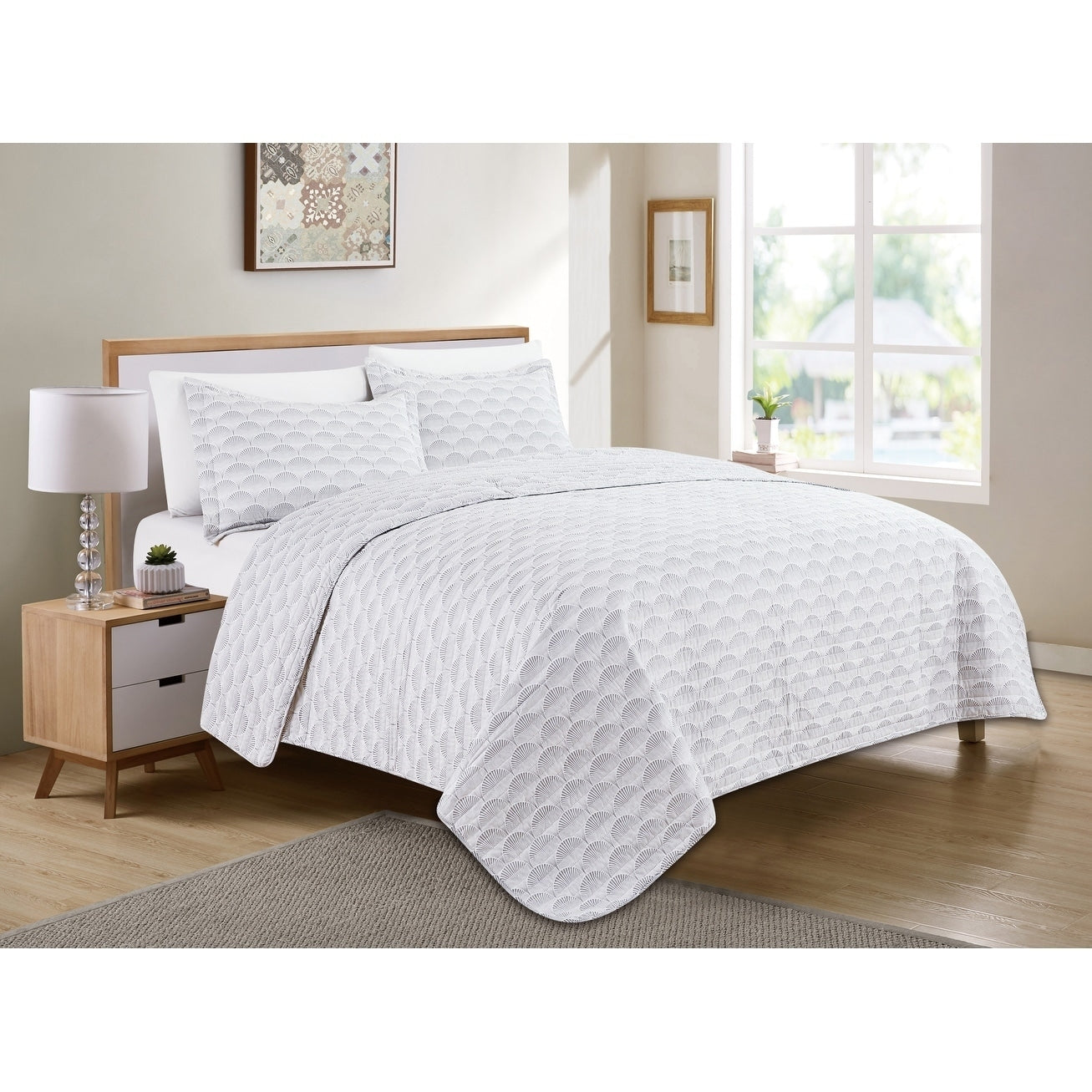 Modernist By Ron Chereskin Printed Fan 2 3Pcs Quilt Set
