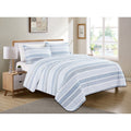 Copper Grove Cooperstown 3 Piece Printed Patterned Stripe Quilt Set