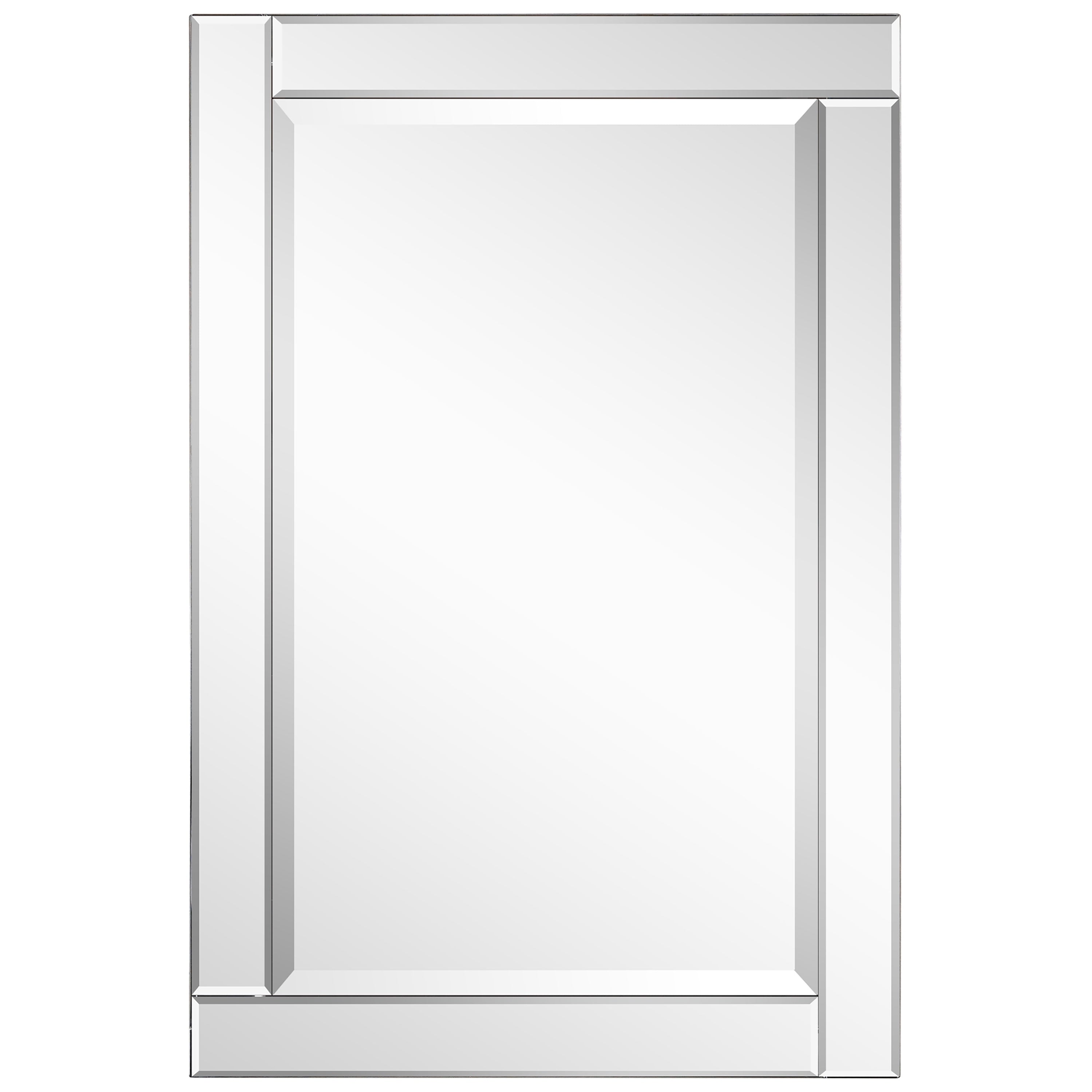 24 In. X 36 In. Moderno Beveled Rectangle Wall Mirror Clear 24 X 36